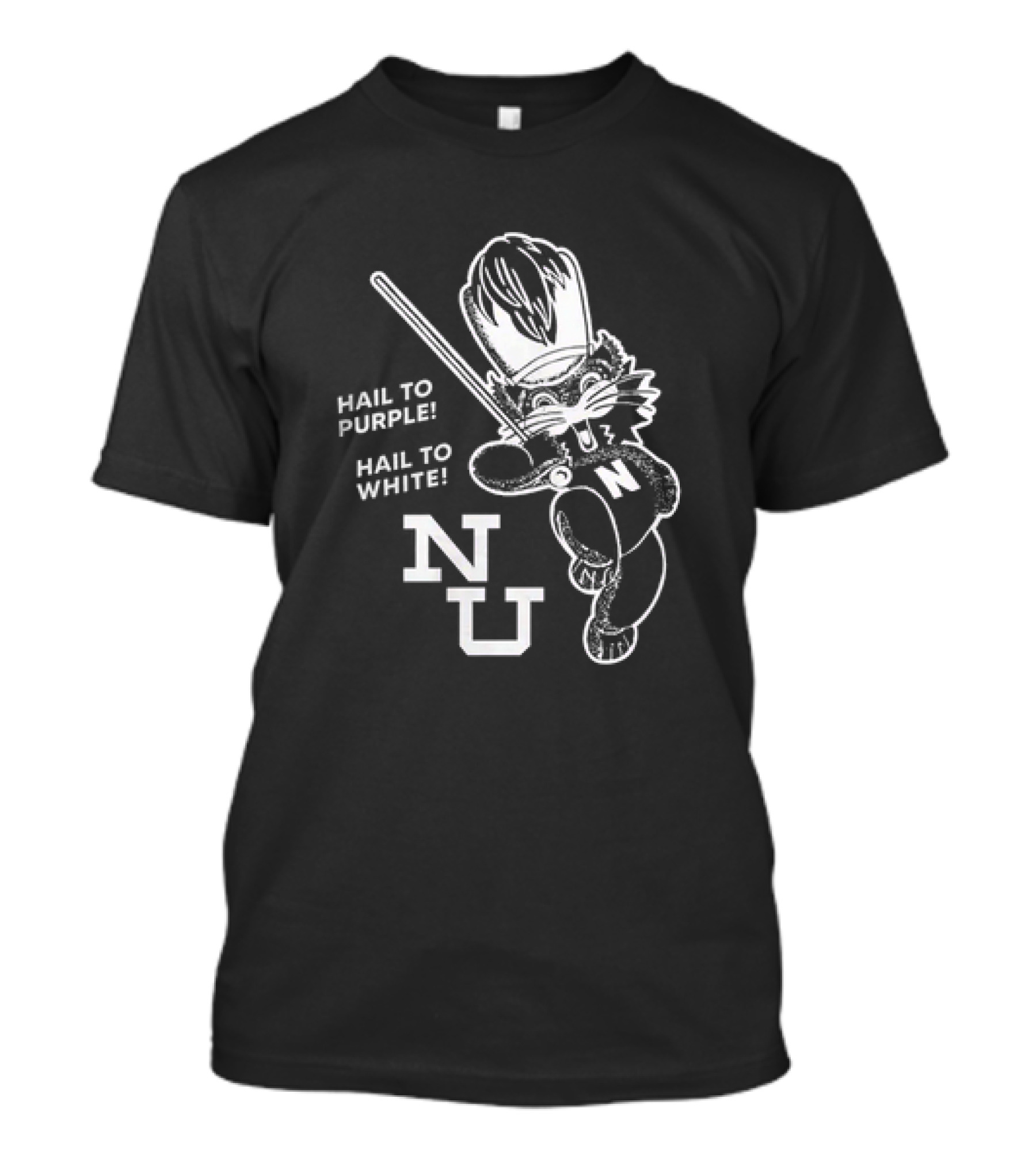 NU Sports Northwestern Wildcats Band Hail To Purple And White T-Shirt