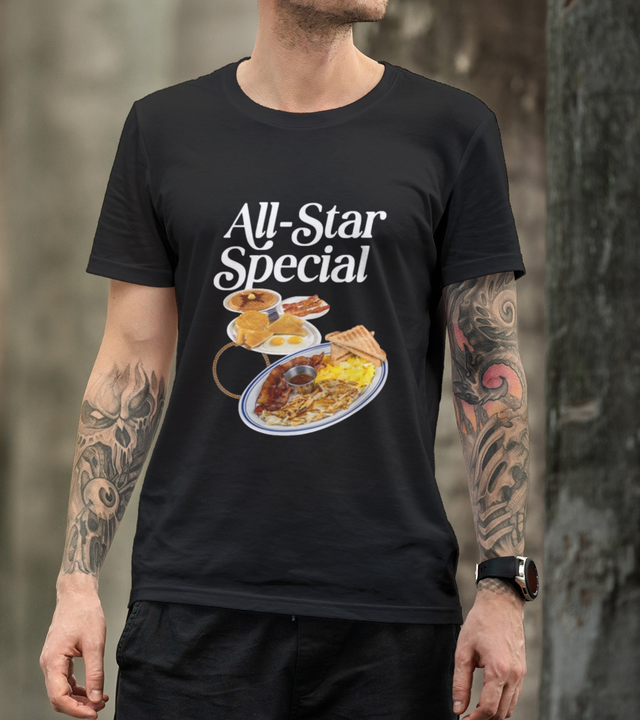 All Star Special Breakfast Eggs Pancakes Bacon Toast Waffles Hashbrowns T-Shirt