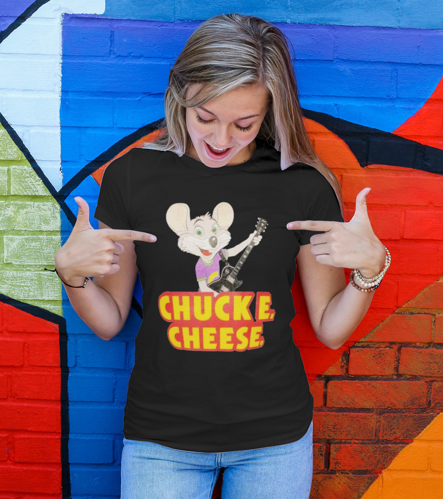 Chuck E Cheese Logo Rat With Guitar T-Shirt