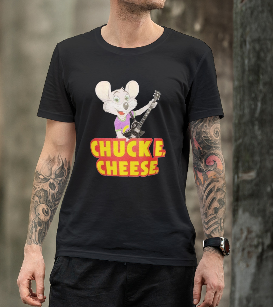 Chuck E Cheese Logo Rat With Guitar T-Shirt
