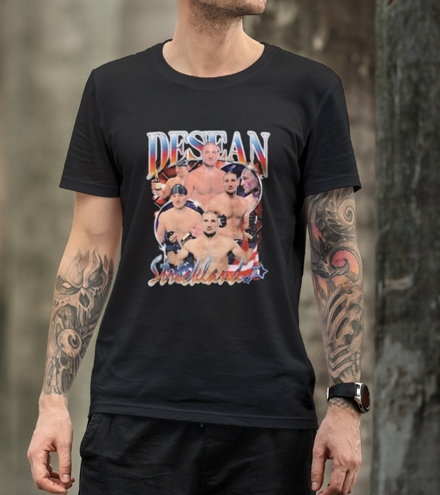 Desean Strickland Patriotic MMA Fighter Collage T-Shirt