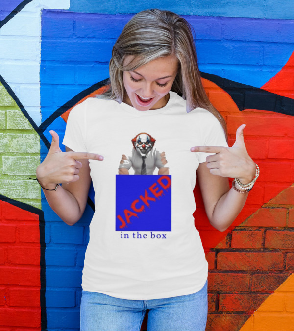 JACKED In The Box Clown Concept With Red-Blue Contrast T-Shirt