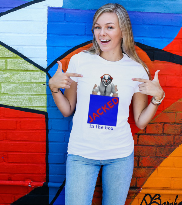 JACKED In The Box Clown Concept With Red-Blue Contrast T-Shirt