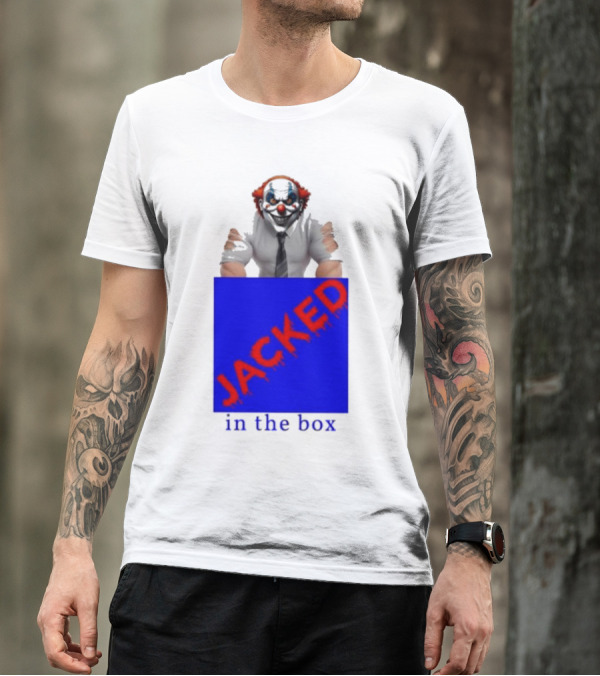 JACKED In The Box Clown Concept With Red-Blue Contrast T-Shirt