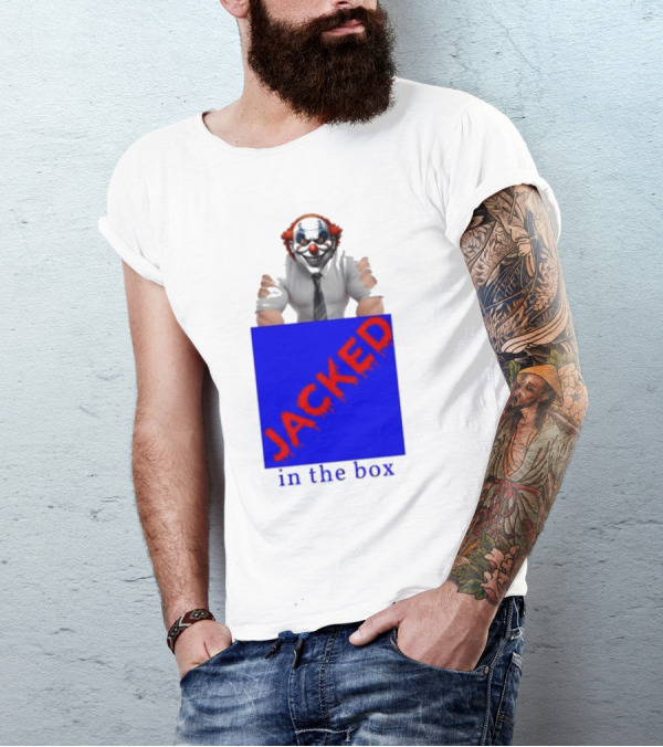 JACKED In The Box Clown Concept With Red-Blue Contrast T-Shirt