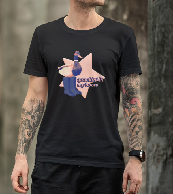 Quackin' In My Boots Duck With Star And Boots T-Shirt