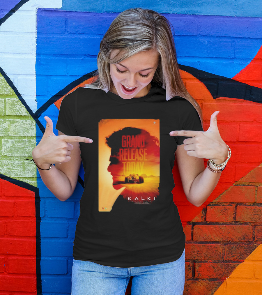 Grand Release Today Kalki Silhouette And Racing Car T-Shirt