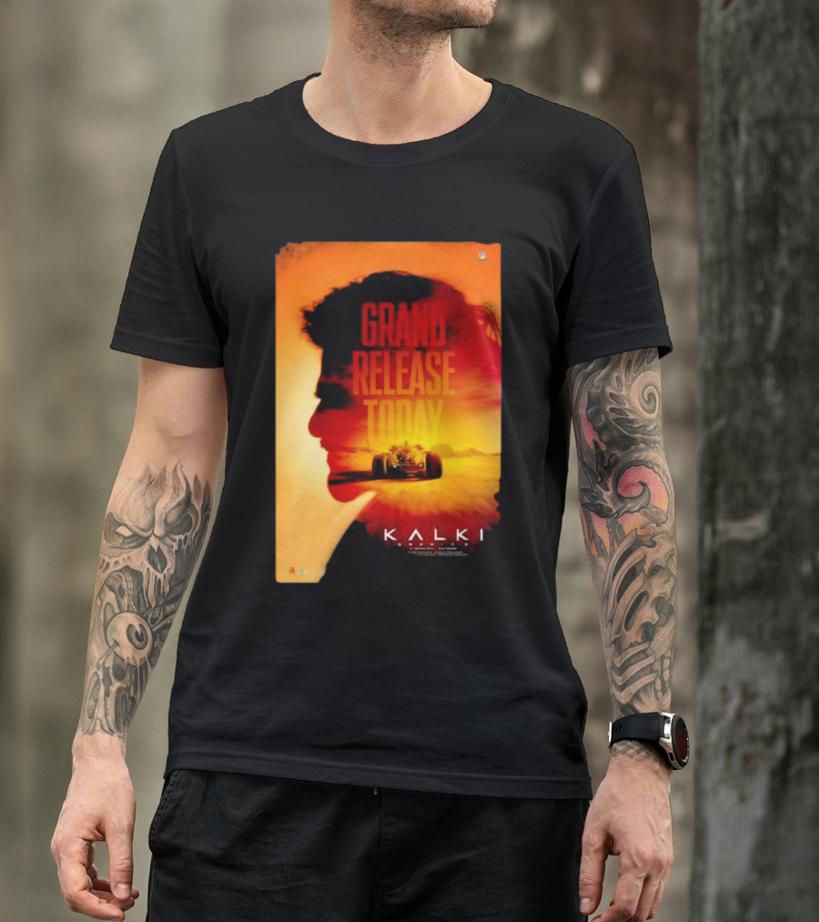 Grand Release Today Kalki Silhouette And Racing Car T-Shirt