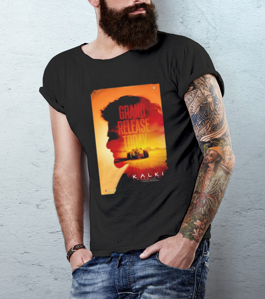 Grand Release Today Kalki Silhouette And Racing Car T-Shirt