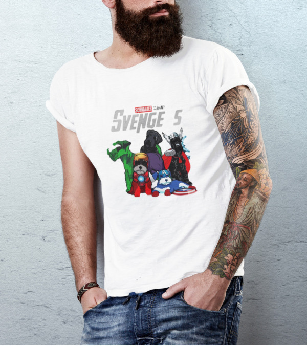 Marvel Avengers Schnauzer Svengers Dogs Superheroes T-Shirt