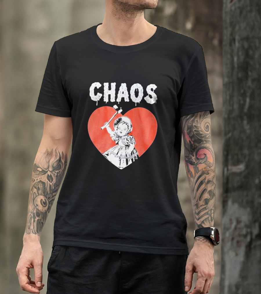 Chaos Heart With Girl Holding Bat T-Shirt