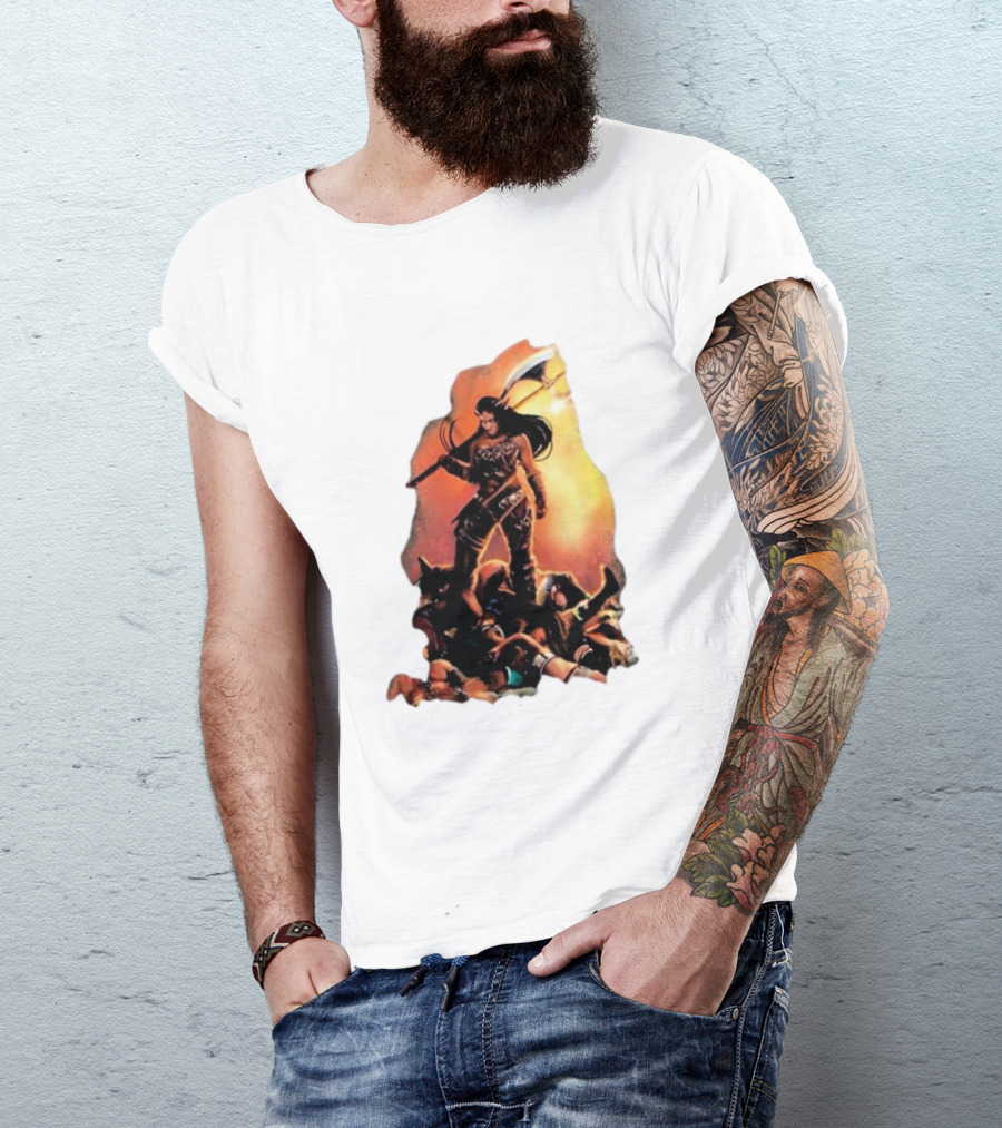 Athena Palmer Warrior Standing Over Fallen Warriors T-Shirt