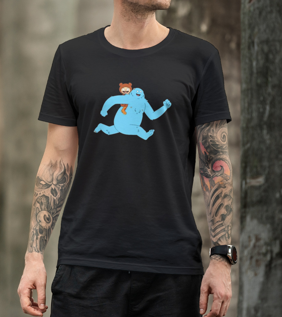Bigfoot Society The Great North Blue Yeti Cartoon Character T-Shirt