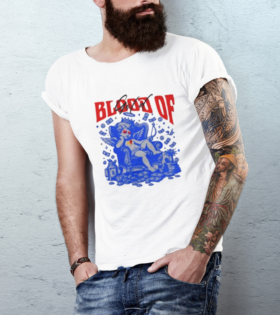 Blood Of Gold Angel On Throne Surrounded By Money T-Shirt