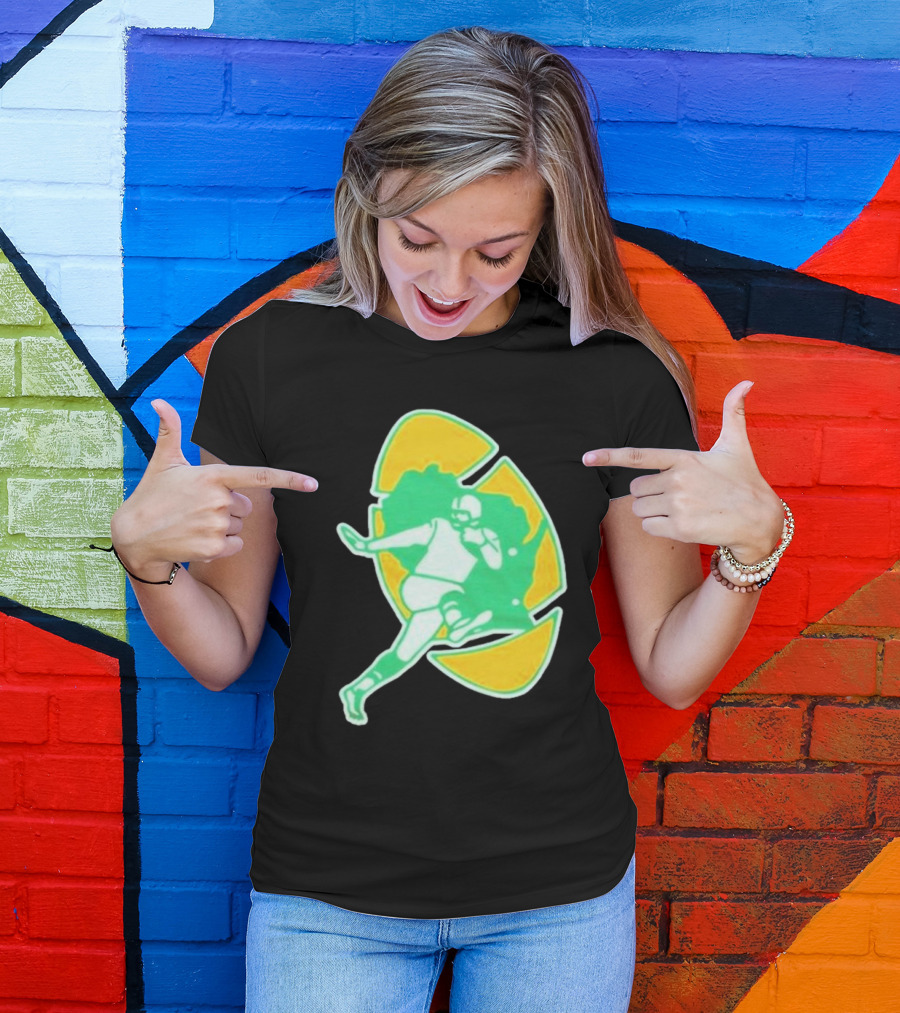Green Bay Packers Alt Logo 1956 Retro Football Player Emblem T-Shirt
