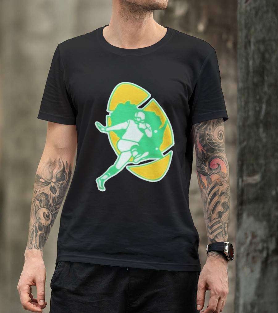 Green Bay Packers Alt Logo 1956 Retro Football Player Emblem T-Shirt