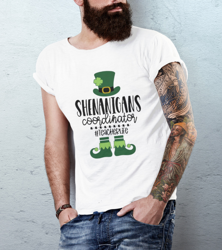 Shenanigans Coordinator #TeacherLife St Patrick's Day Elf T-Shirt