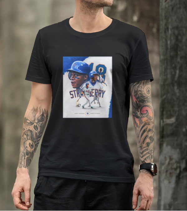 Darryl Strawberry Mets 18 Number Retirement Celebration With Iconic Baseball T-Shirt