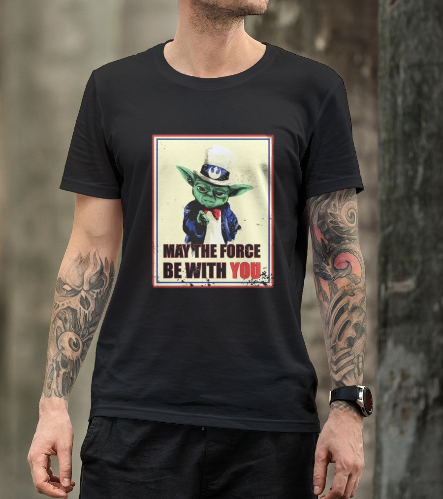 Baby Yoda May The Force Be With You Uncle Sam T-Shirt