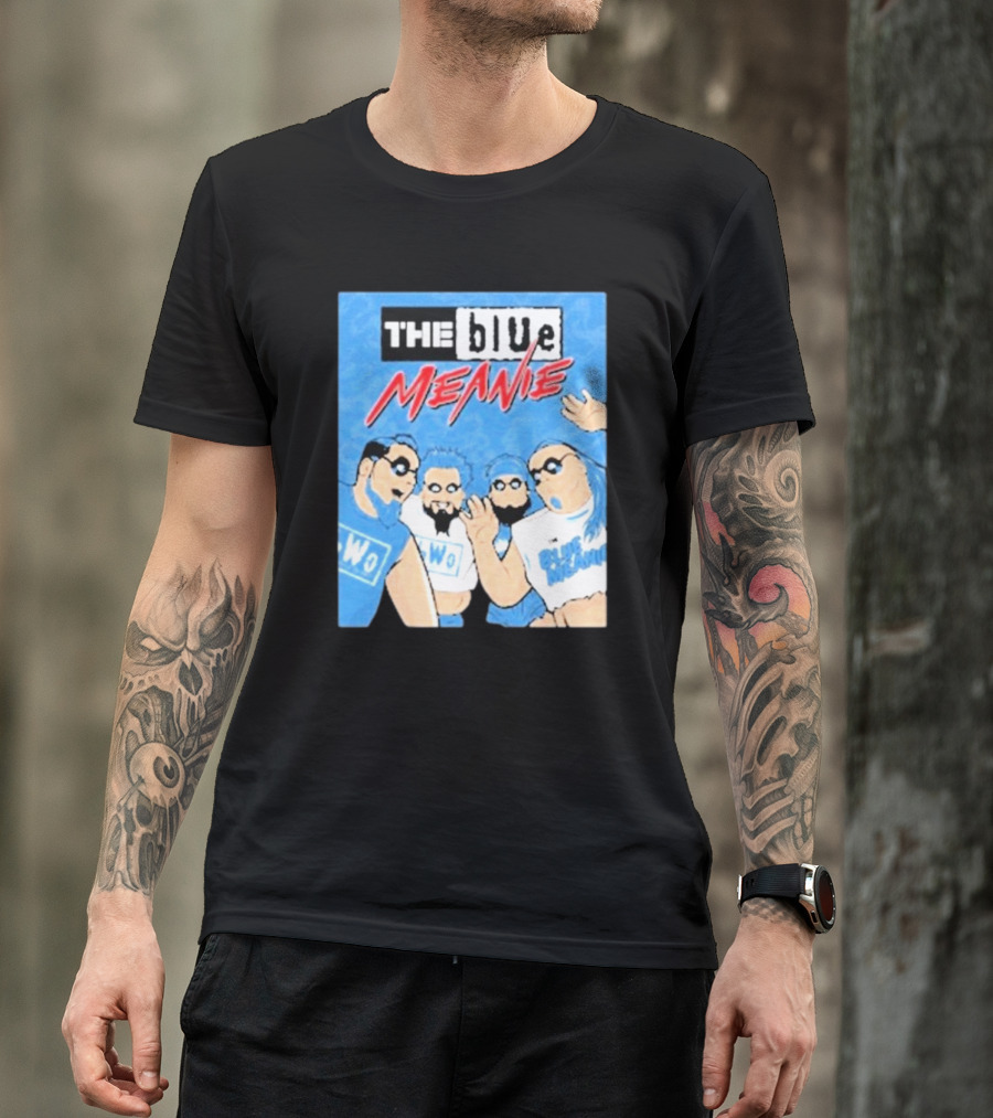 The Blue Meanie NWo Wrestling Comic Style Group T-Shirt