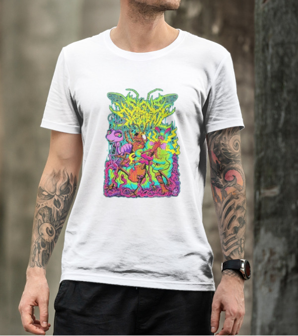 Signs Of The Swarm A Swarm’s Life Neon Psychedelic Insect Adventure T-Shirt
