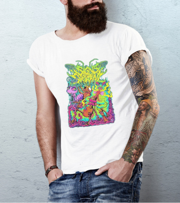 Signs Of The Swarm A Swarm’s Life Neon Psychedelic Insect Adventure T-Shirt