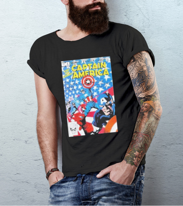MARVEL COMICS GROUP CAPTAIN AMERICA VINTAGE COVER ROCKOFFTRADE MERCH T-Shirt