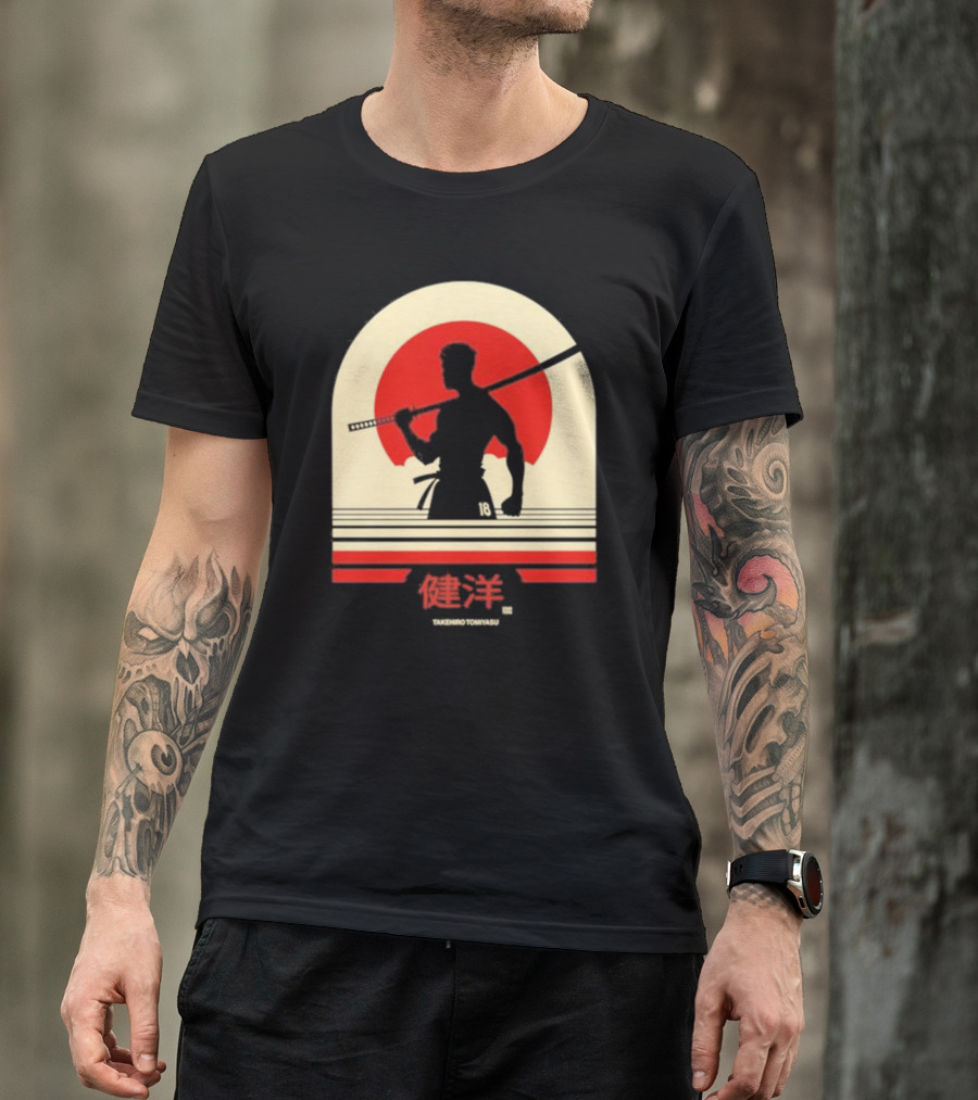 TAKEHIRO TOMIYASU 18 Retro Japanese Samurai T-Shirt