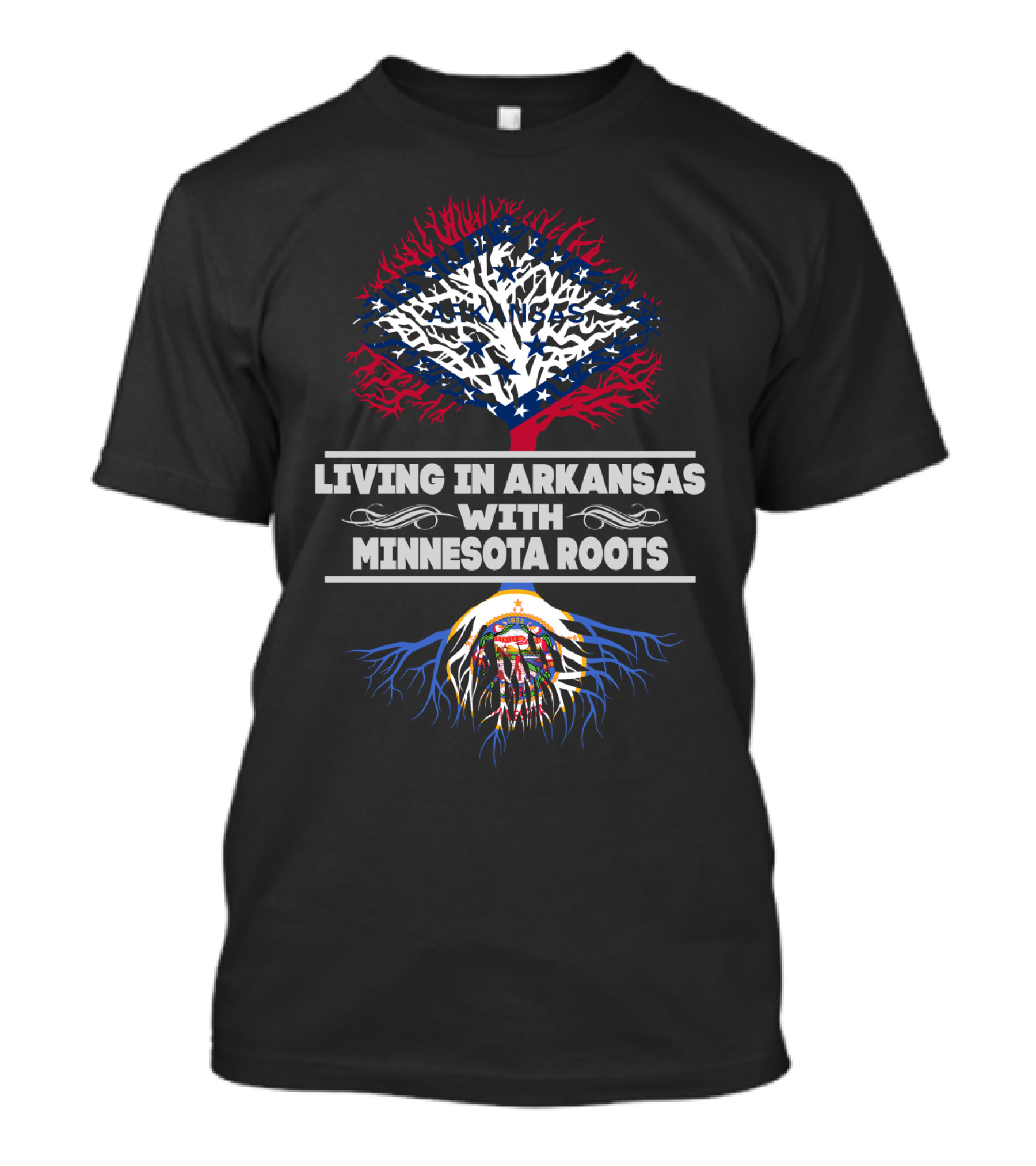 Living In Arkansas Embracing Deep Minnesota Roots With State Symbols T-Shirt