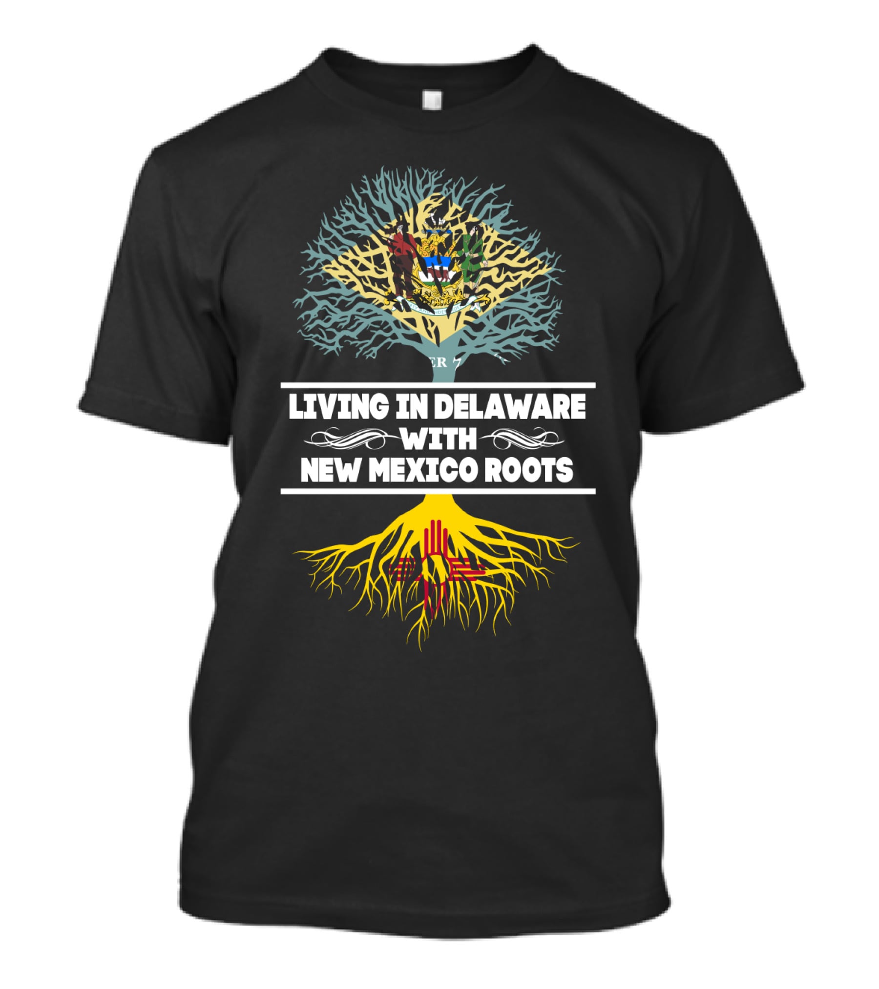 Delaware Life New Mexico Heritage Tree Design Roots T-Shirt