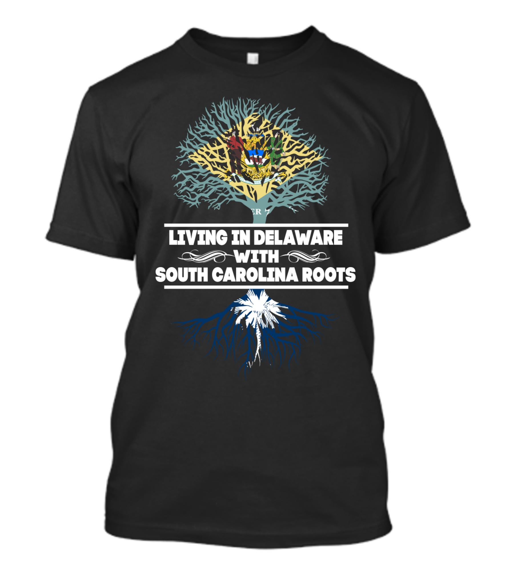 Delaware Living With South Carolina Heritage Tree T-Shirt