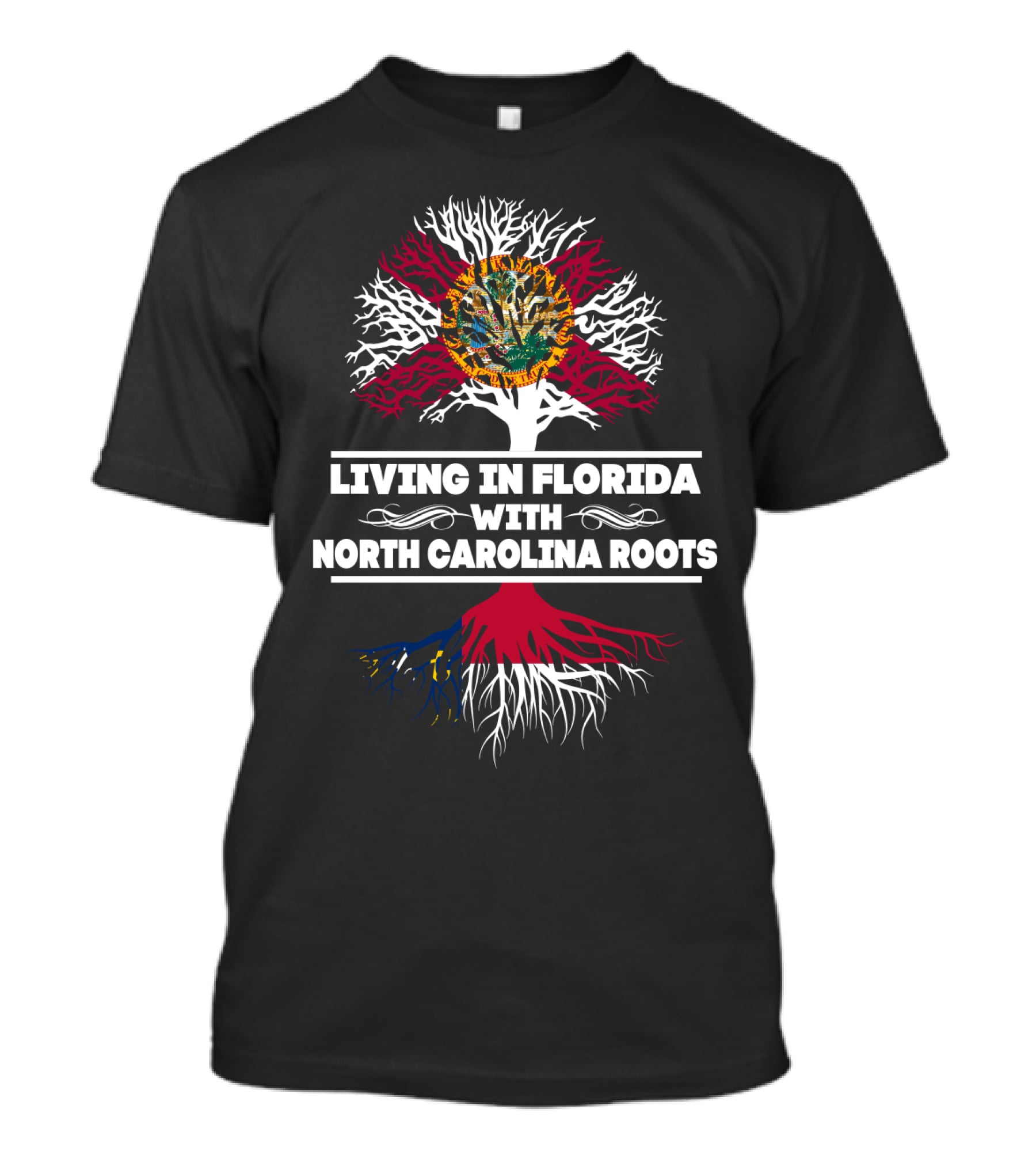 Florida Life With North Carolina Heritage Tree T-Shirt