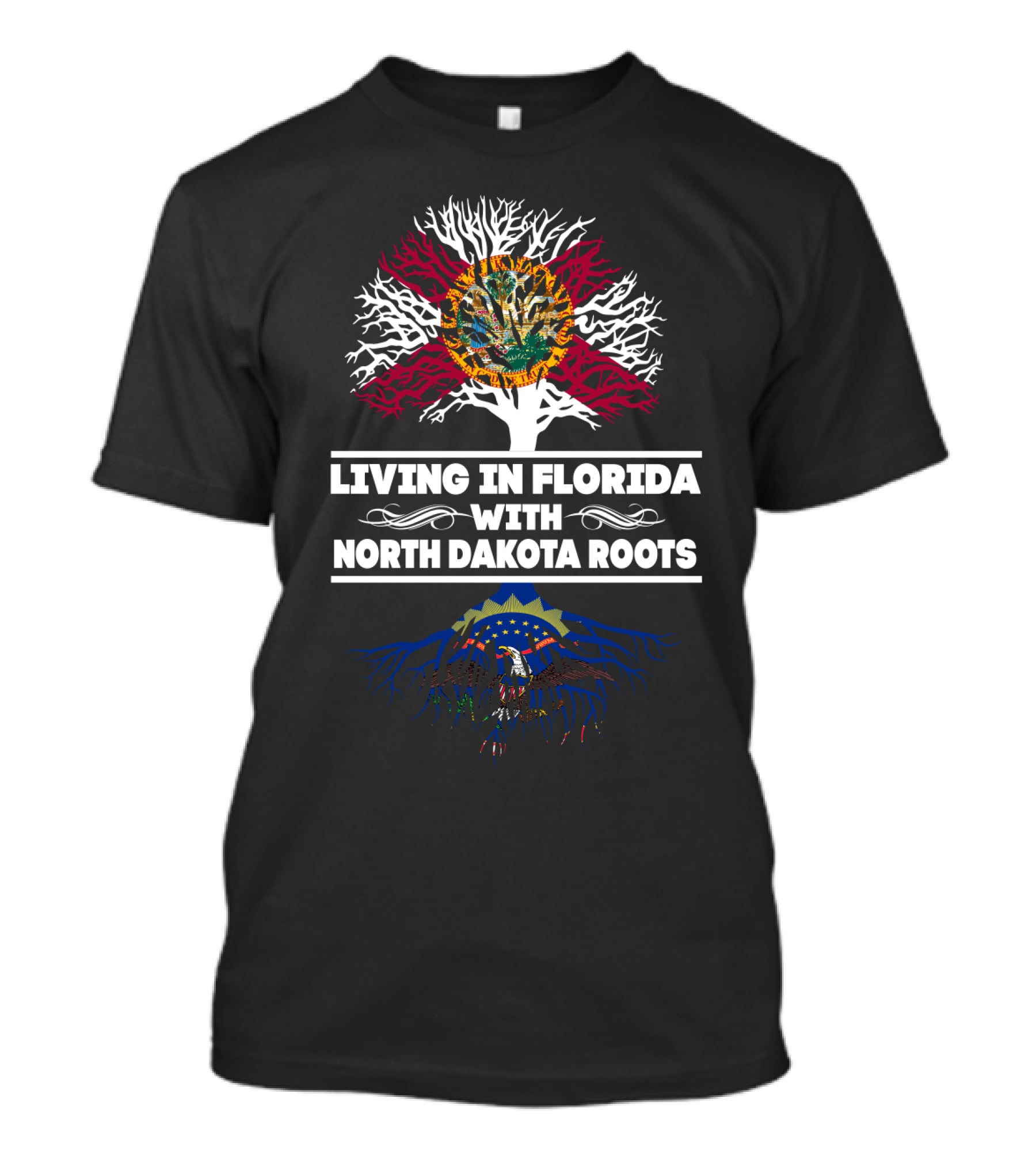 Florida Lifestyle Embraced With Proud North Dakota Heritage Roots T-Shirt