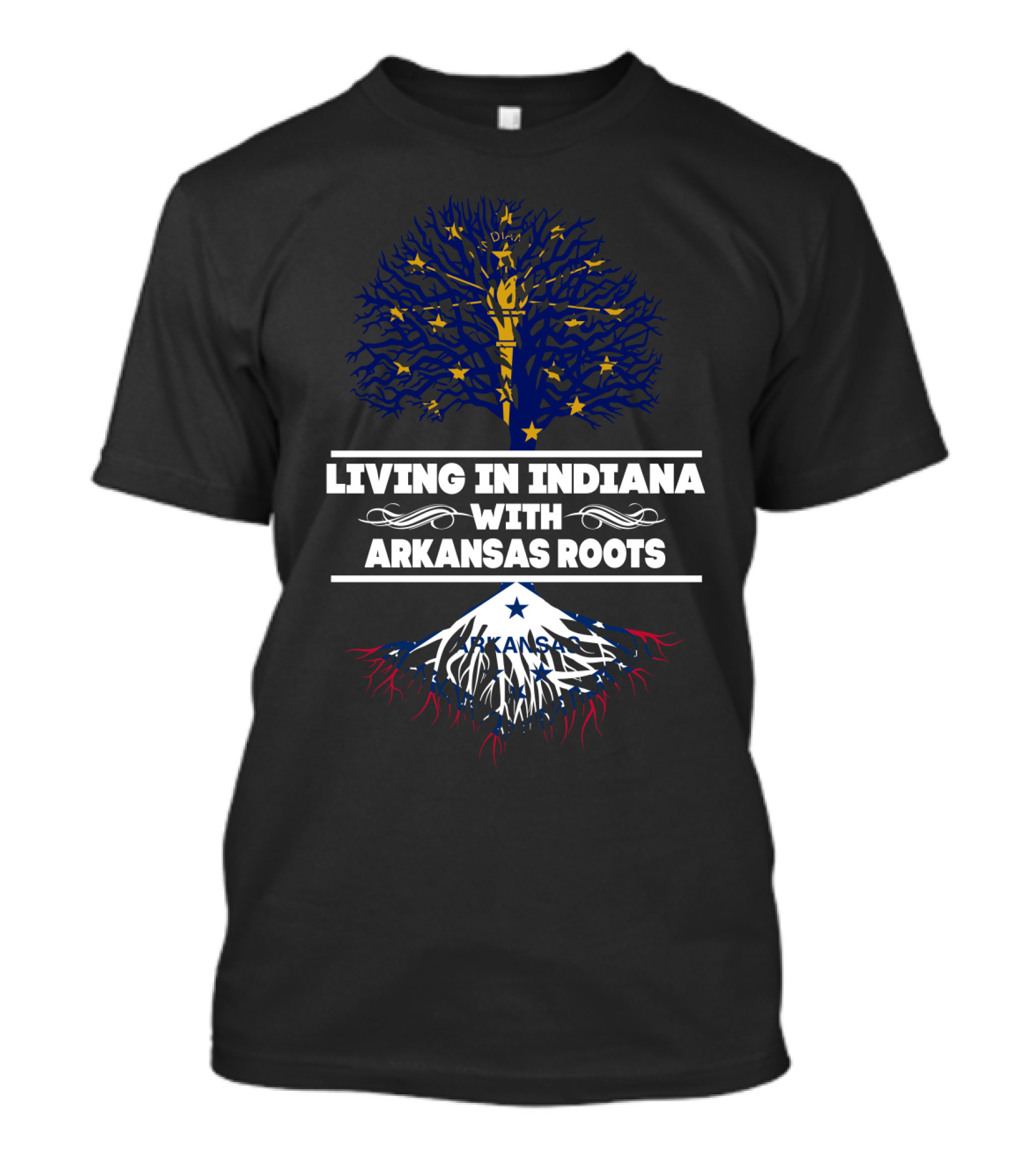 Indiana Life Embracing Arkansas Heritage With Tree And Mountain T-Shirt