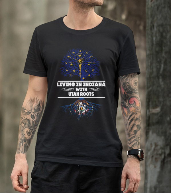 Indiana Life With Deep Utah Heritage Tree T-Shirt