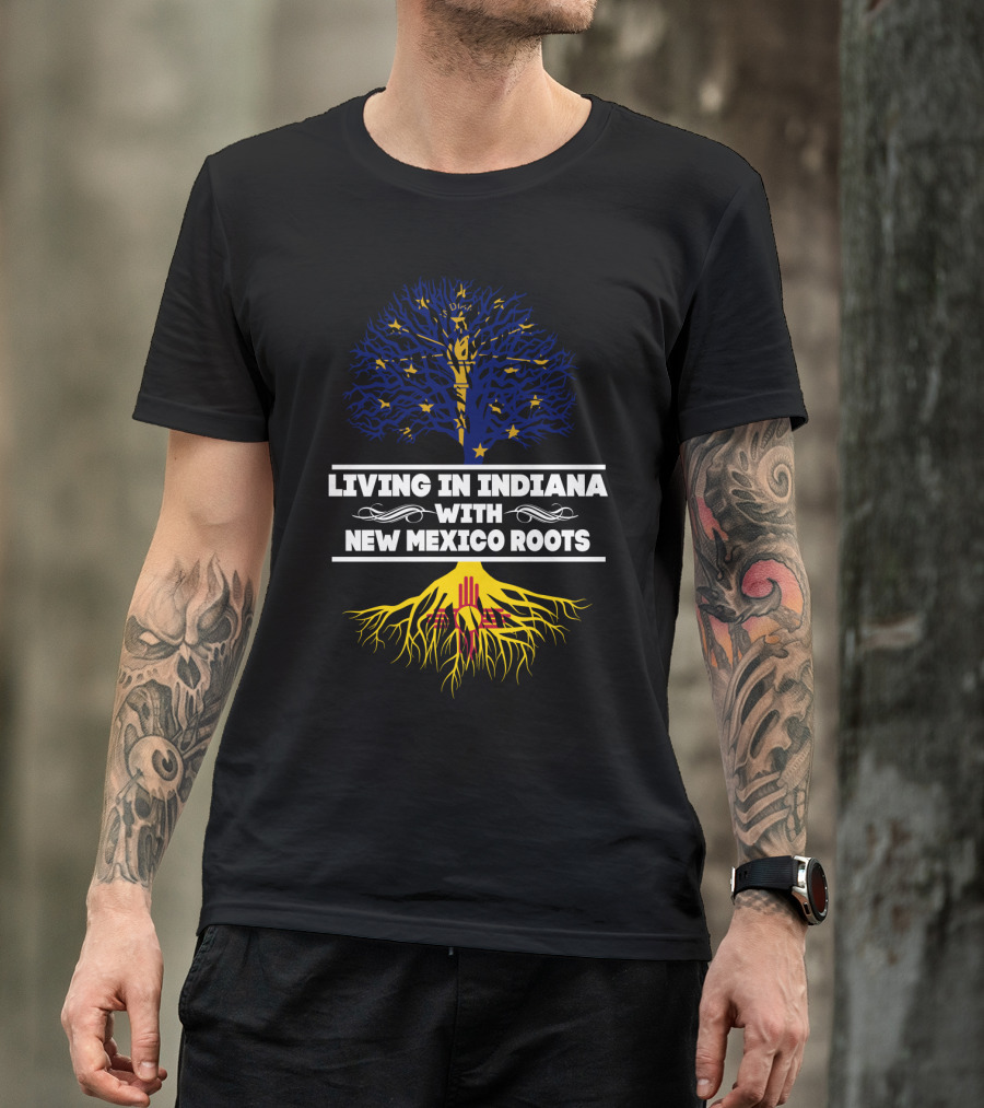 Embracing Indiana Life With Deep New Mexico Heritage Symbolism T-Shirt
