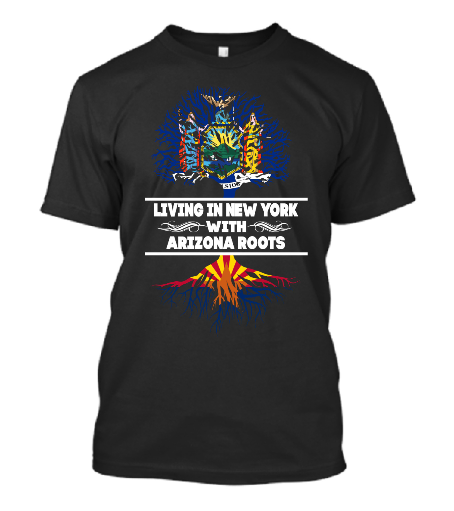 New York City Life Embracing Arizona Heritage With State Flag Colors T-Shirt