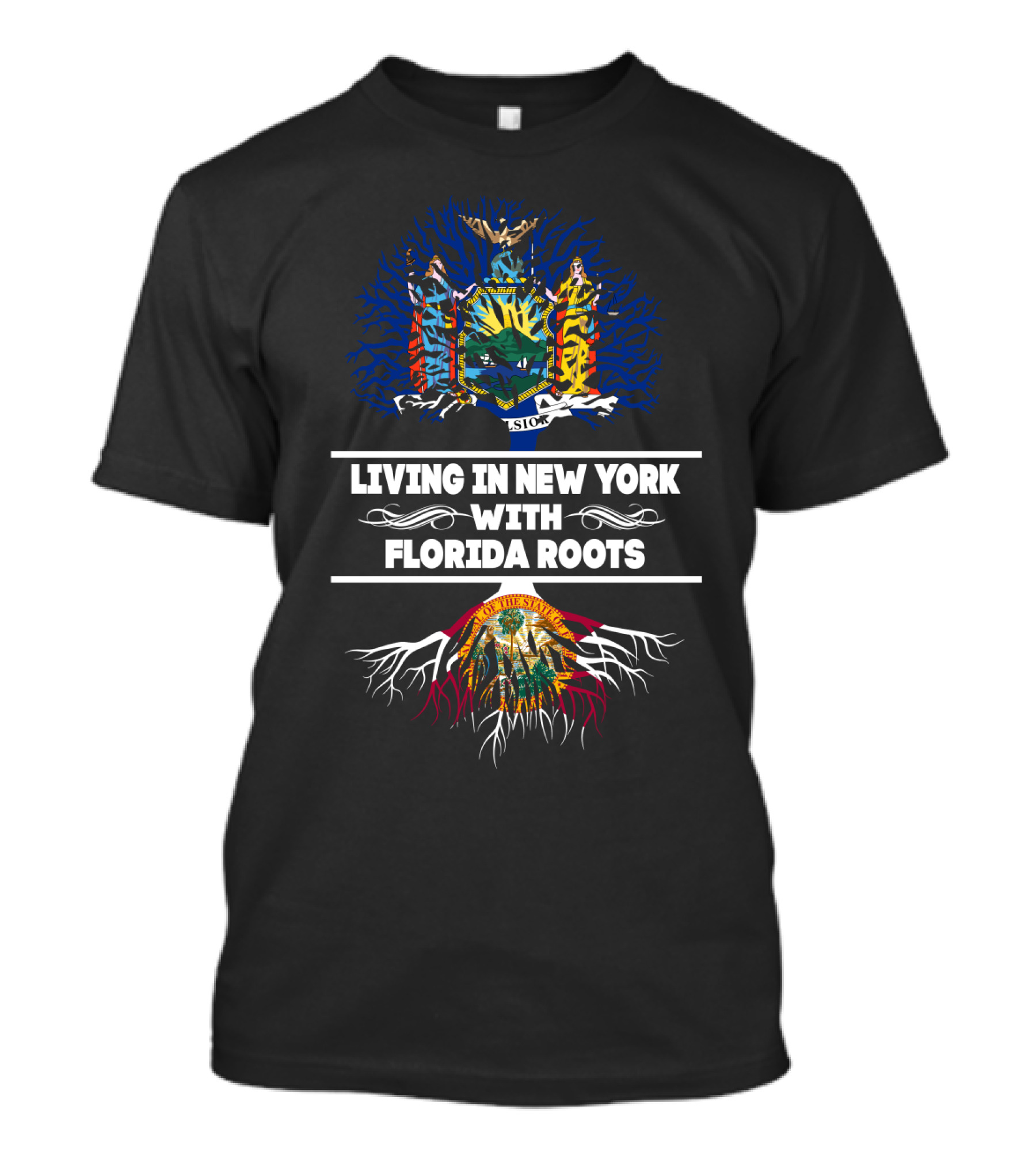 New York State Pride Blending Florida Heritage Imagery And Roots T-Shirt