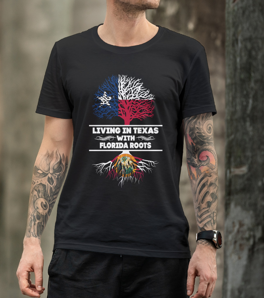 Texas Pride With Deep Florida Roots Symbolized By Flag-Inspired Tree T-Shirt