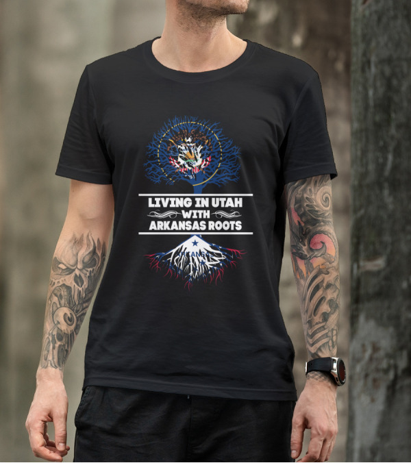 Utah State Seal And Arkansas Flag Roots Connection T-Shirt
