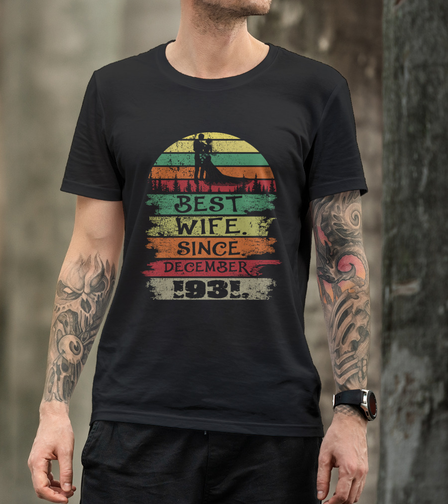 Best Wife Since December 1931 Vintage Silhouette Scene T-Shirt