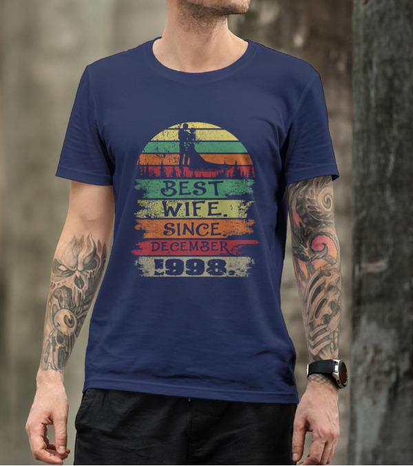 Best Wife Since December 1998 Vintage Sunset T-Shirt