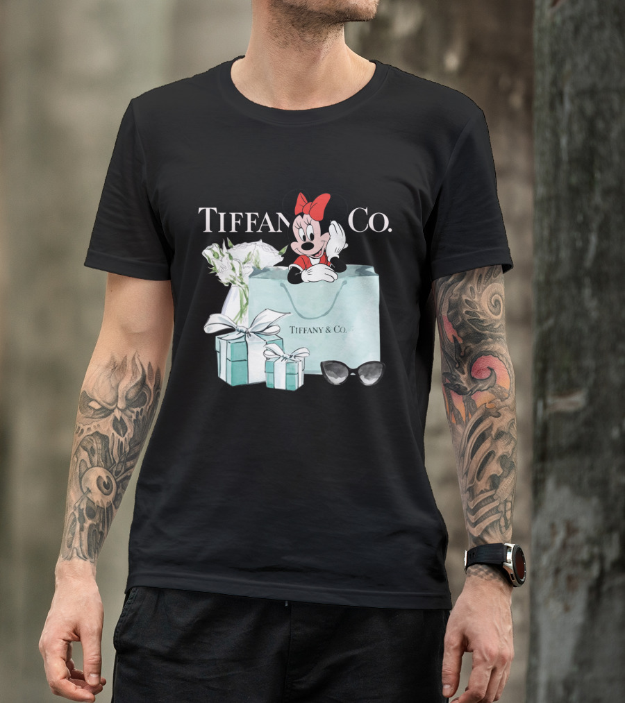 Tiffany And Co Minnie Mouse Bag Flowers Sunglasses T-Shirt