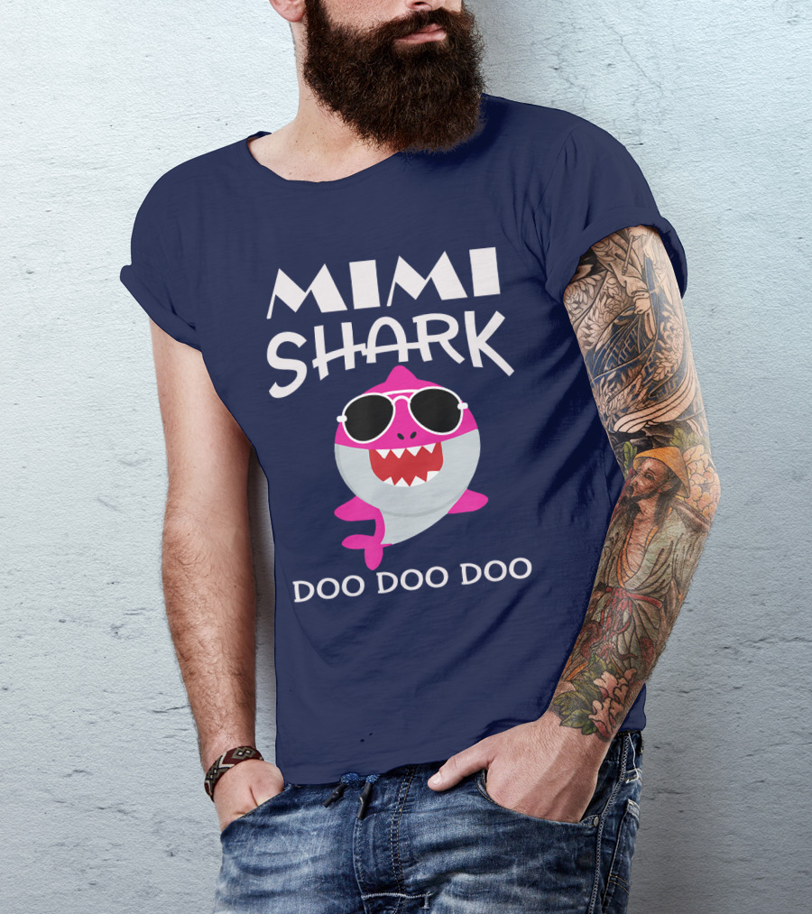 Mimi Shark Doo Doo Doo Sunglasses Fun Pink Shark T-Shirt