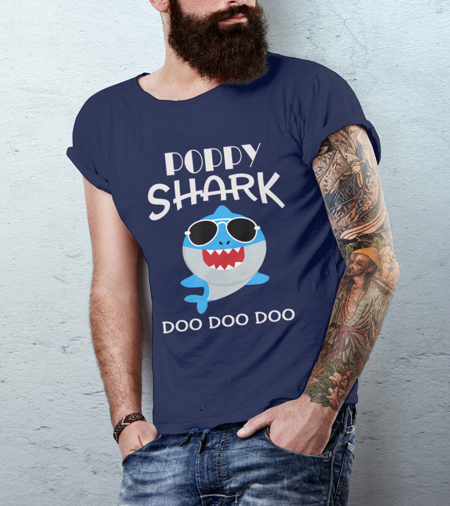 Poppy Shark Sunglasses Doo Doo Doo T-Shirt