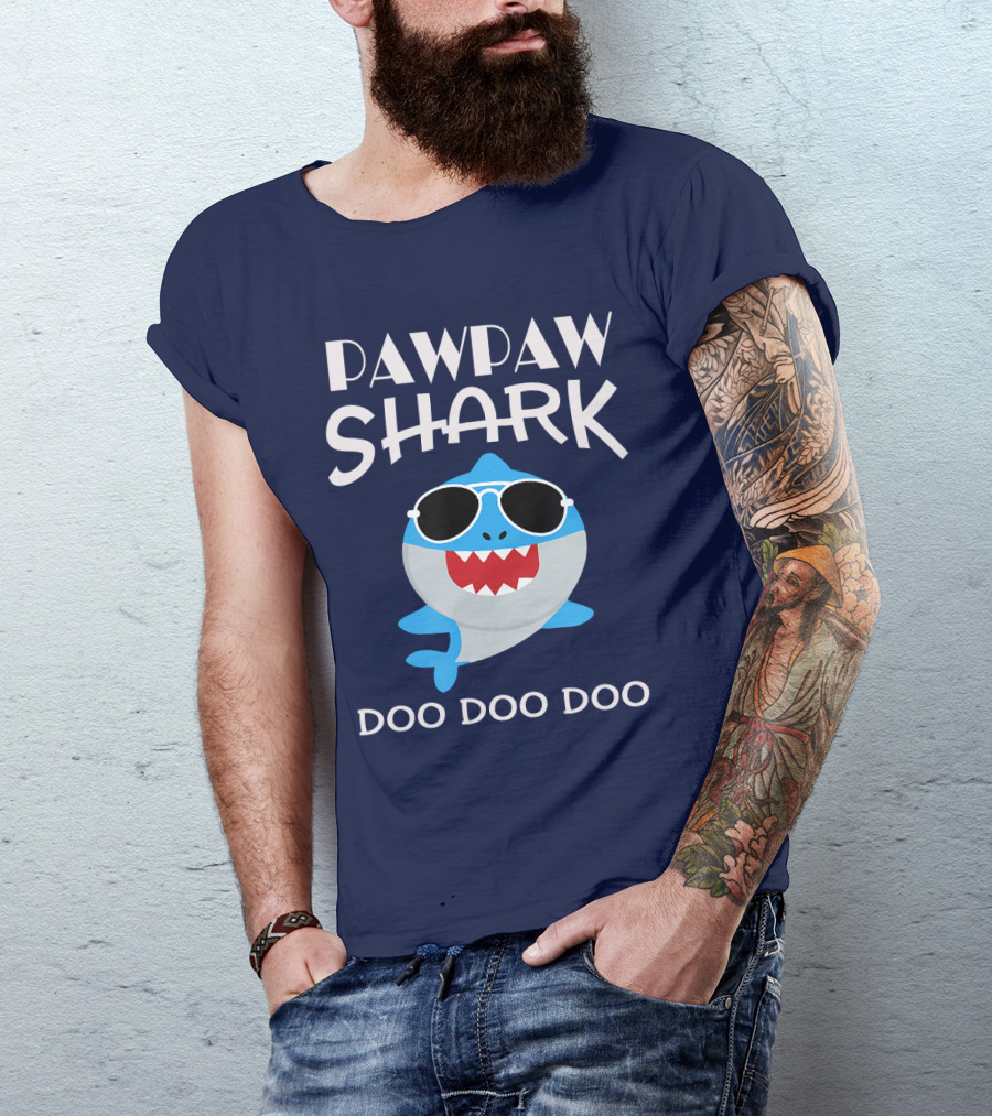 Pawpaw Shark Sunglasses Doo Doo Doo T-Shirt