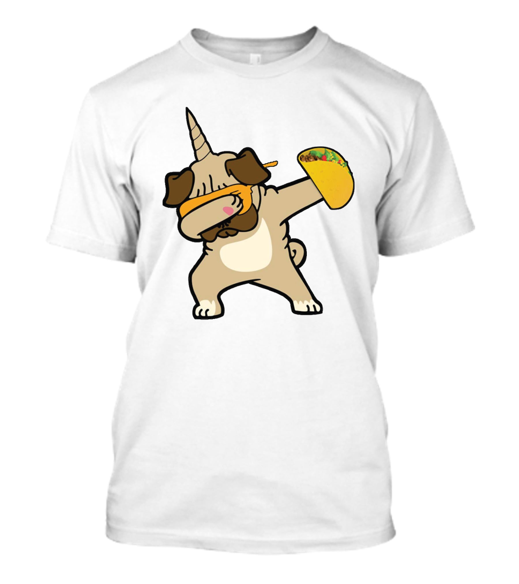 Dabbing Pugicorn With Taco Mexican Style Fun T-Shirt
