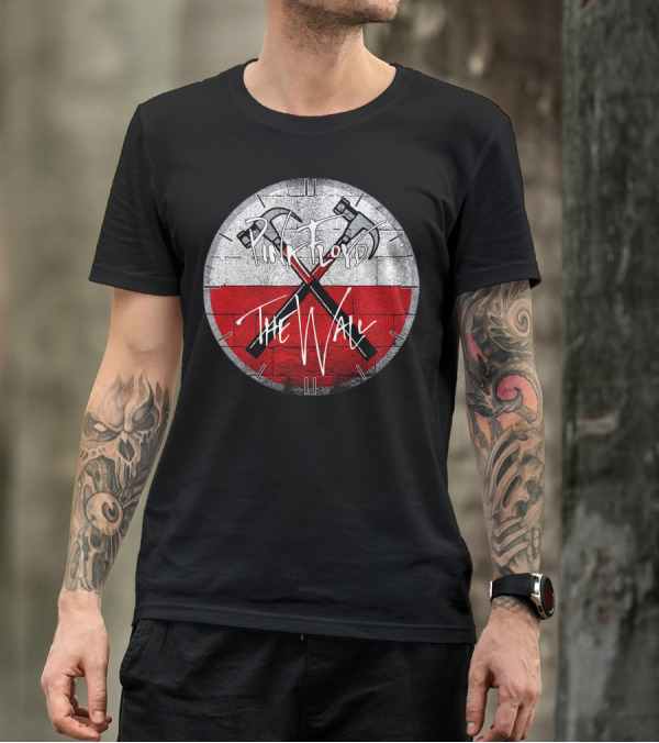 Pink Floyd The Wall Crossed Hammers Brick Circle T-Shirt