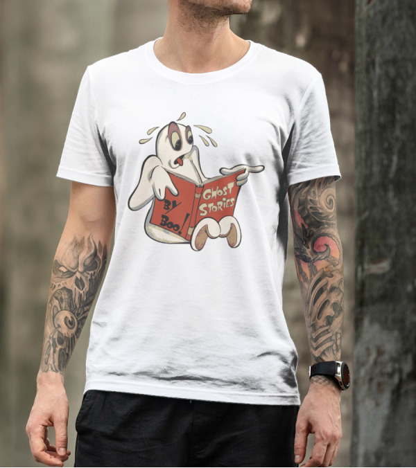 Ghost Stories By Boo Adorable Reading Cartoon Ghost T-Shirt