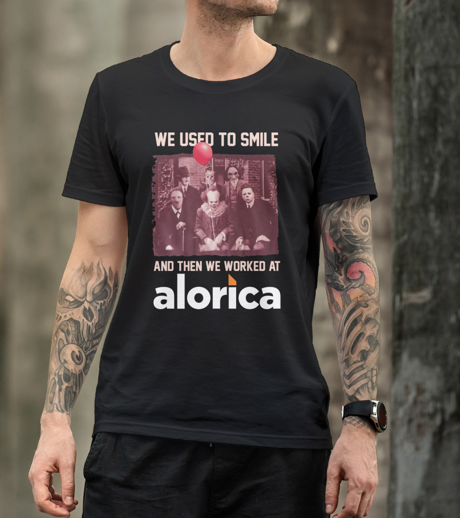 We Used To Smile Horror Characters Then We Worked At Alorica Balloon Image T-Shirt